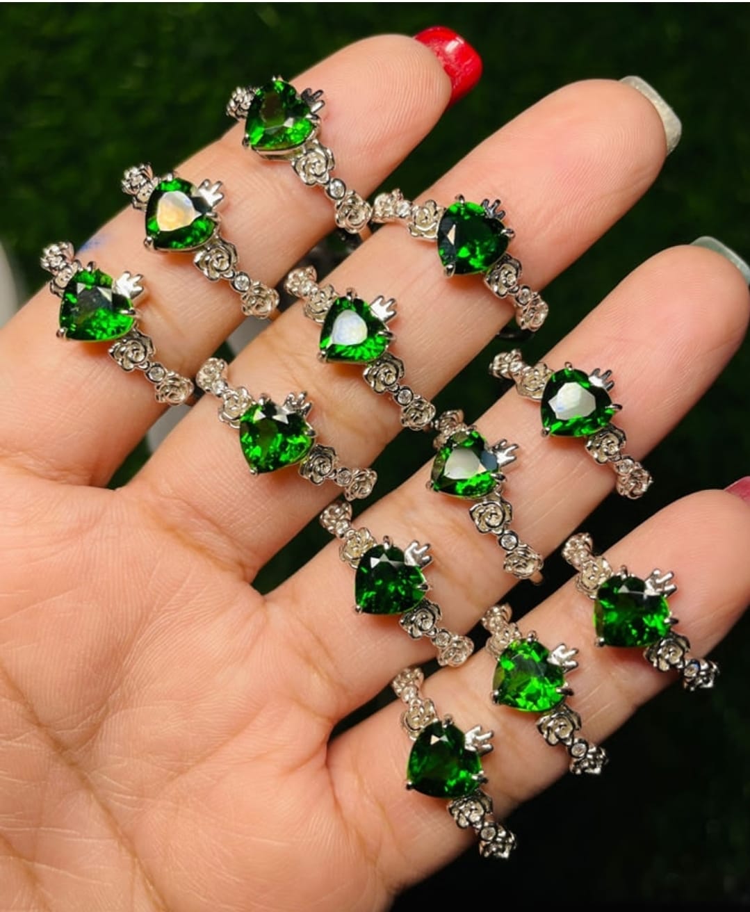 chrome Diopside Rings